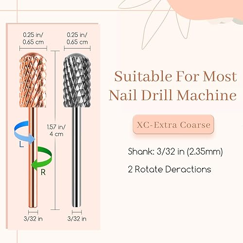 Miniatura 2 de Brocas de uñas con parte superior lisa, 2 unidades, brocas para uñas, brocas de carburo de tungsteno para acrílico, brocas de seguridad de 332