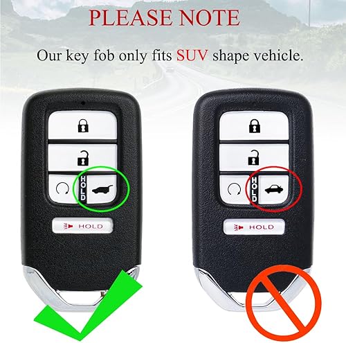 Miniatura 8 de MechanMagic Llavero de repuesto para Honda Civic 2018-2021/CR-V 2017-2022/Pilot 2016-2021 KR5V2X (V44) Control remoto de entrada inteligente sin