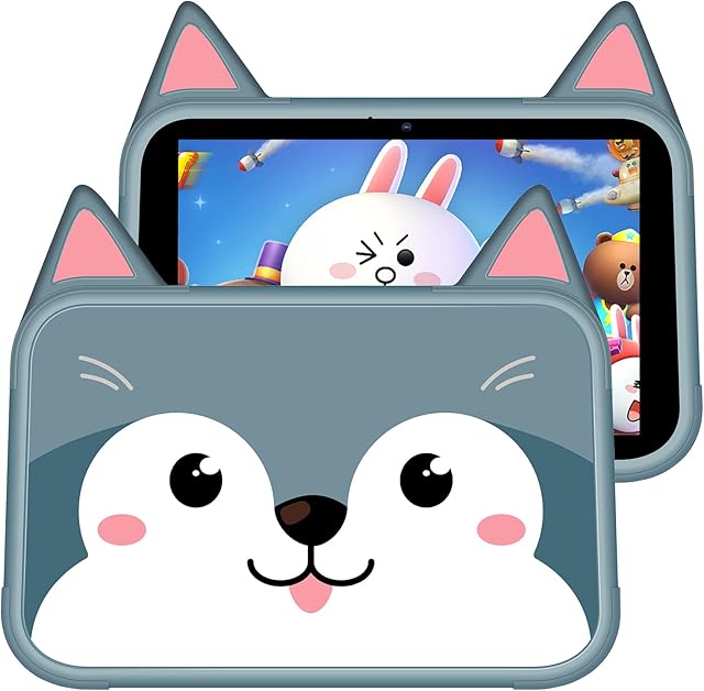 Azeyou 8 Inch Kids Tablet, Tablet for Kids, Parental Control, iWawa Pre-install, Android 11, Quad Core, 2GB RAM, 32GB ROM, Wifi, Bluetooth Toddler Tablet (Dog)