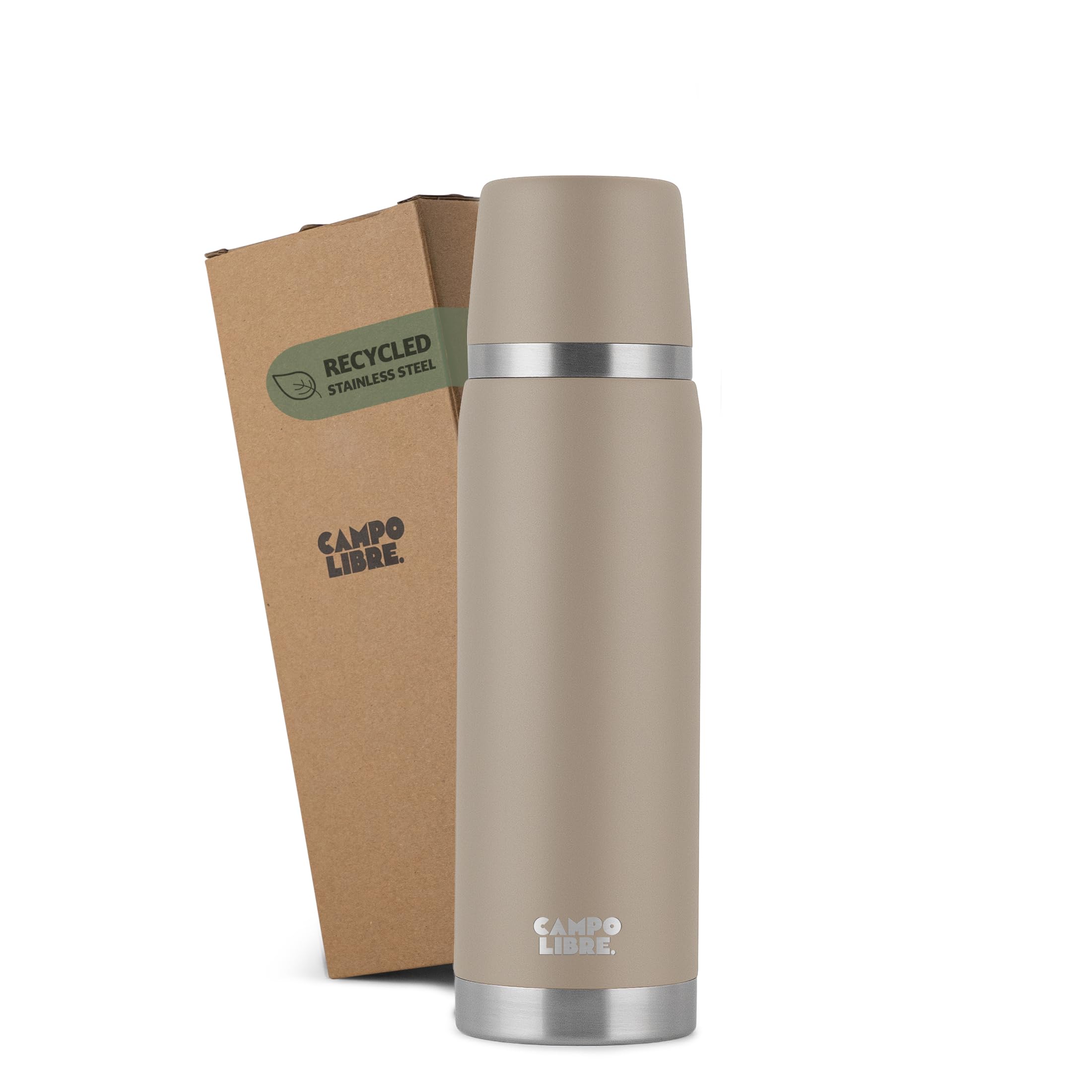 Campo Libre. ® Jaco Thermo Flask, Double Wall Insulated Bottles, Keeps Drinks Hot > 24h, BPA Free, 100% Leakproof, Eco RecycledStainless Steel Flask for Hot Drinks in 500ml — image 1