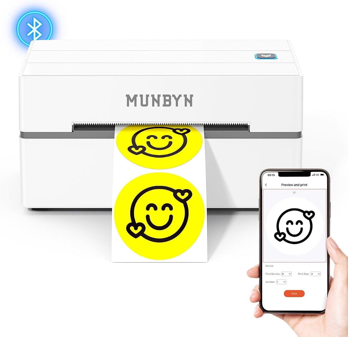 Bluetooth Thermal Label Printer, Wireless 4x6 Shipping Label Printer | Work for Shipping Packages Small Business Office or Home, Compatible with iPhone Android iPad Windows macOS Chrome