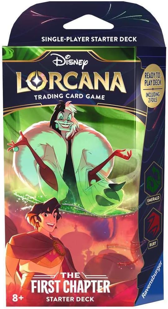Disney Lorcana Trading Card Game: O primeiro capítulo Starter Deck esmeralda e rubi (Inglês)