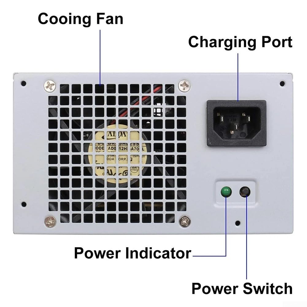 300W Netzteil L300NM-01 für Dell 3847 MT PS-6301-06D AC265AM-00 Ersatz Stromversorgung Adapter mit für sata 24-Pin Silber Metall Gehäuse