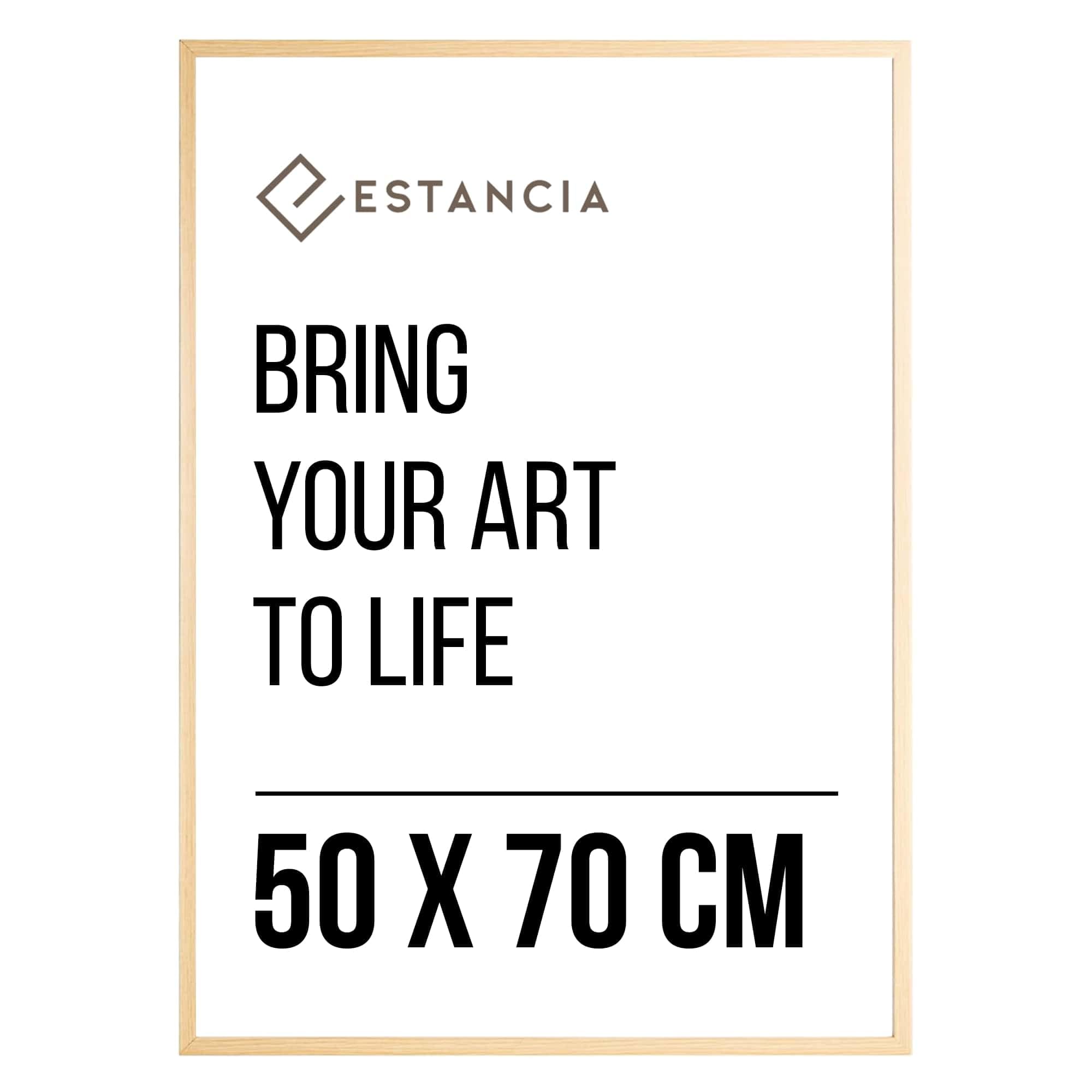 Estancia Oak Pine Wood Photo Frame 50x70 cm with Shatterproof Acrylic Glass | Modern 50 x 70 cm Wooden Picture Frame