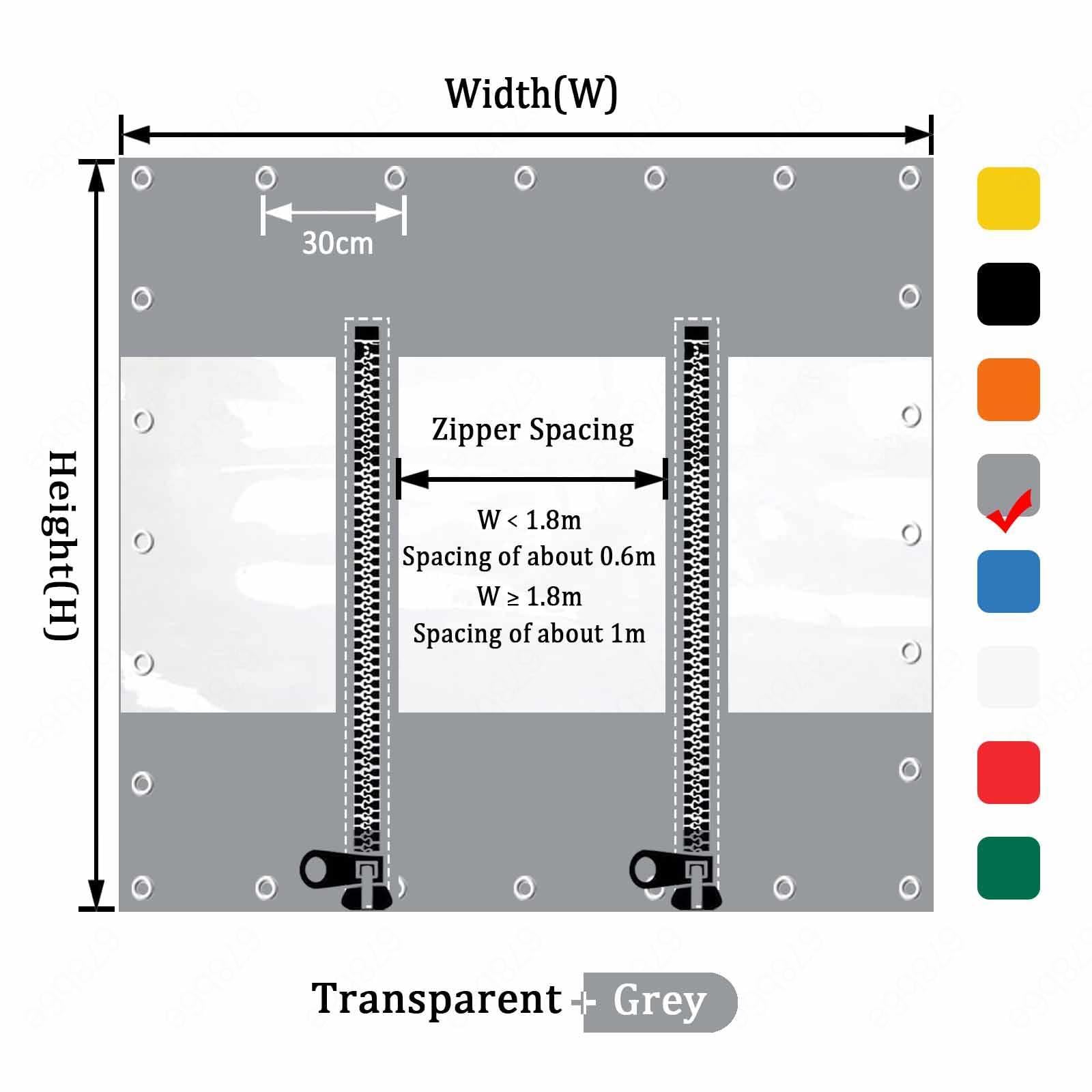 Pannelli laterali impermeabili in PVC trasparente per tettoie da esterno, resistenti alle intemperie, con occhielli, confezione da 2, 1,2 x 2 m, ideali per feste, eventi e protezione dalle intemperie.