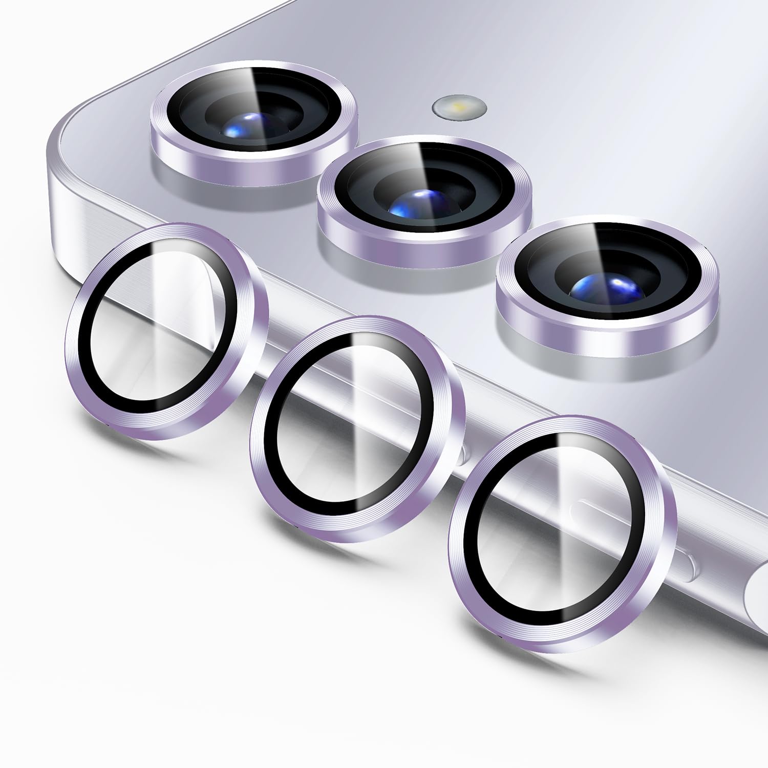 AFARER Camera Protector for Samsung A54 Aluminum Edging & 9H Tempered Glass & Strength Powerful Lens Cover,Individual Lens Protective Cover for Galaxy A54,Purple