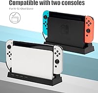 Vista 3 de Base de concentrador 2019, concentrador USB para Nintendo Switch con 4 puertos de salida para controladores Pro con cable, teclado, base Joy-Con