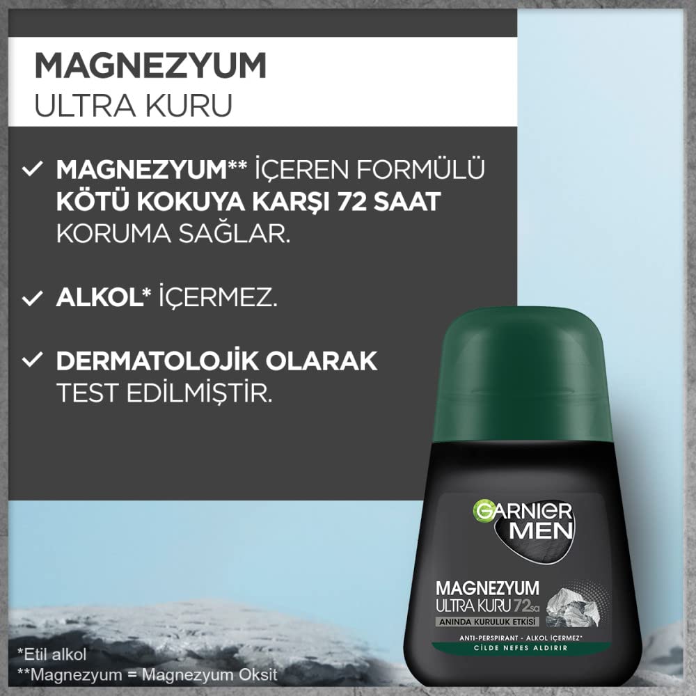 Garnier 3'lü Men Magnezyum Ultra Kuru Roll-on Deodorant Seti