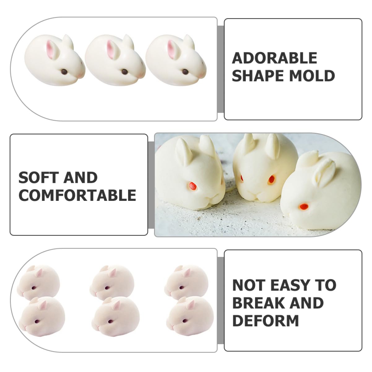 TOPBATHY 2 Pezzi Di Silicone A Forma Di Coniglietto Per La Cottura Di Dolci Pasquali Gelatina Budino Ghiaccio Facili Da Usare E Da Pulire