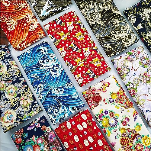 Tissu coton japonais multicolore coupon couture patchwork et accessoires - 7