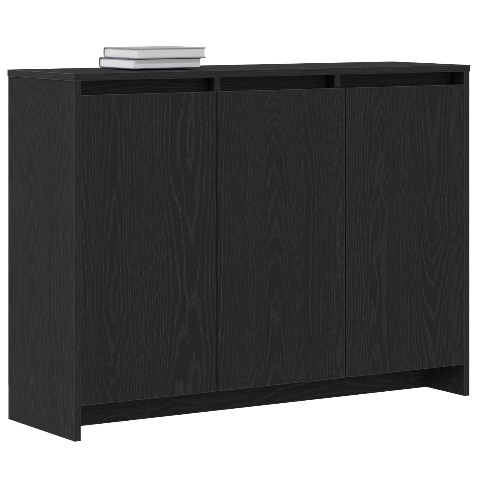 Credenza nera, 102 x 29,5 x 75 cm, comò in legno