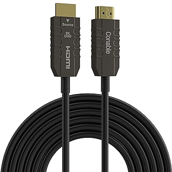 8K Fiber Optic HDMI Cable 50 Feet, Long HDMI 2.1 Cable, Ultra High Speed 48Gbps, Supports 8K@60Hz, 4K@120Hz, 2K@144Hz, Dynamic HDR HDCP 2.2&2.3 Dolby eARC for Xbox Series X, UHD TV- 50ft