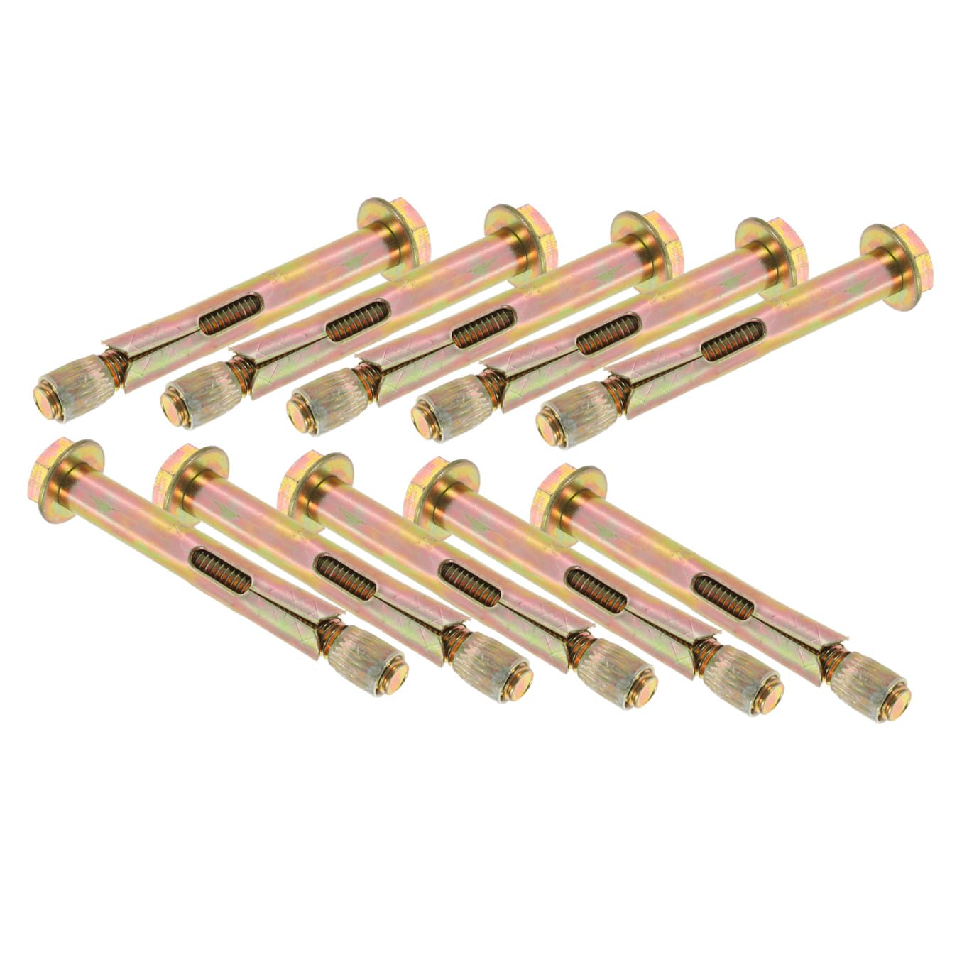 10pcs Knurled Anchor Carbon Steel Drop-in Bolt Kit for Concrete Construction