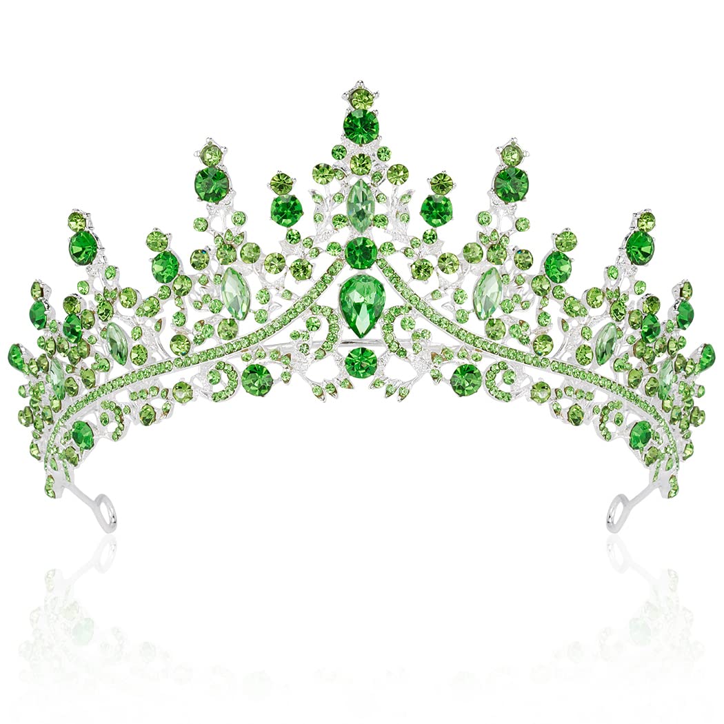 Amazon.com : CURASA Green Crown Princess Crystal Crown Tiara 