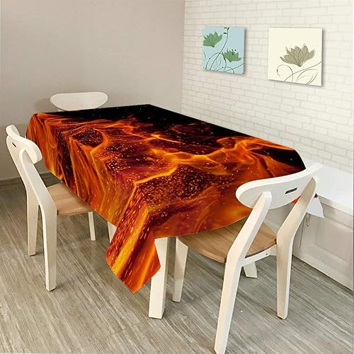 Miniatura 2 de Moslion Mantel rectangular decorativo simple y fresco con llama para comedor, barbacoa, picnic, mesa de café, 60 x 84 pulgadas