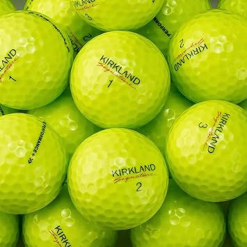 Kirkland Signature 3-Piece Urethane Cover Golf Balls, Neon Yellow (Box Damaged)