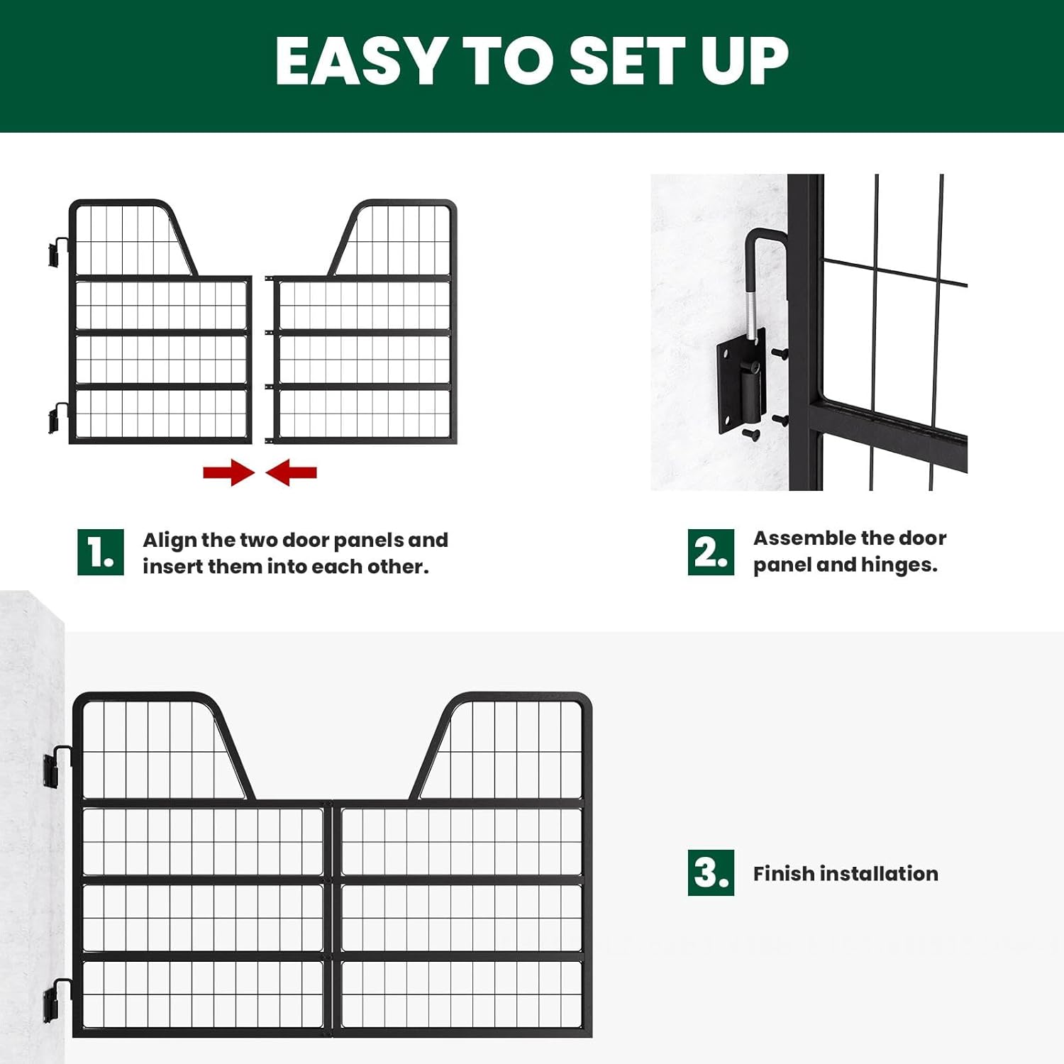 Heavy Duty Horse Stall Gates 24" x 48", Two-Way Opening for Horses, Easy Installation, Durable Stall Guard for Horse Barns (48in L*0.8in S*31.9in H(Two-Story))