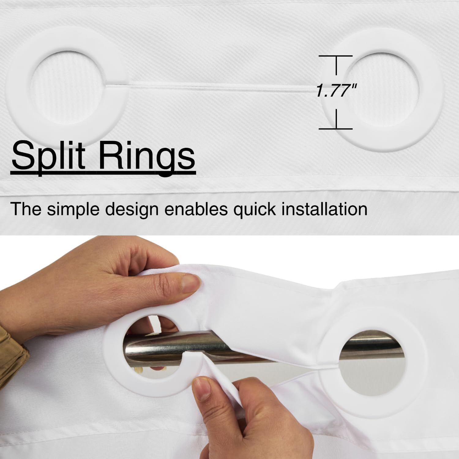 No Hook Shower Curtain with Snap in Liner, White and Green Striped Heavy Duty See Through Window Waterproof Machine Washable Bathroom Curtain 71" W x 74" L (Pack of 1)