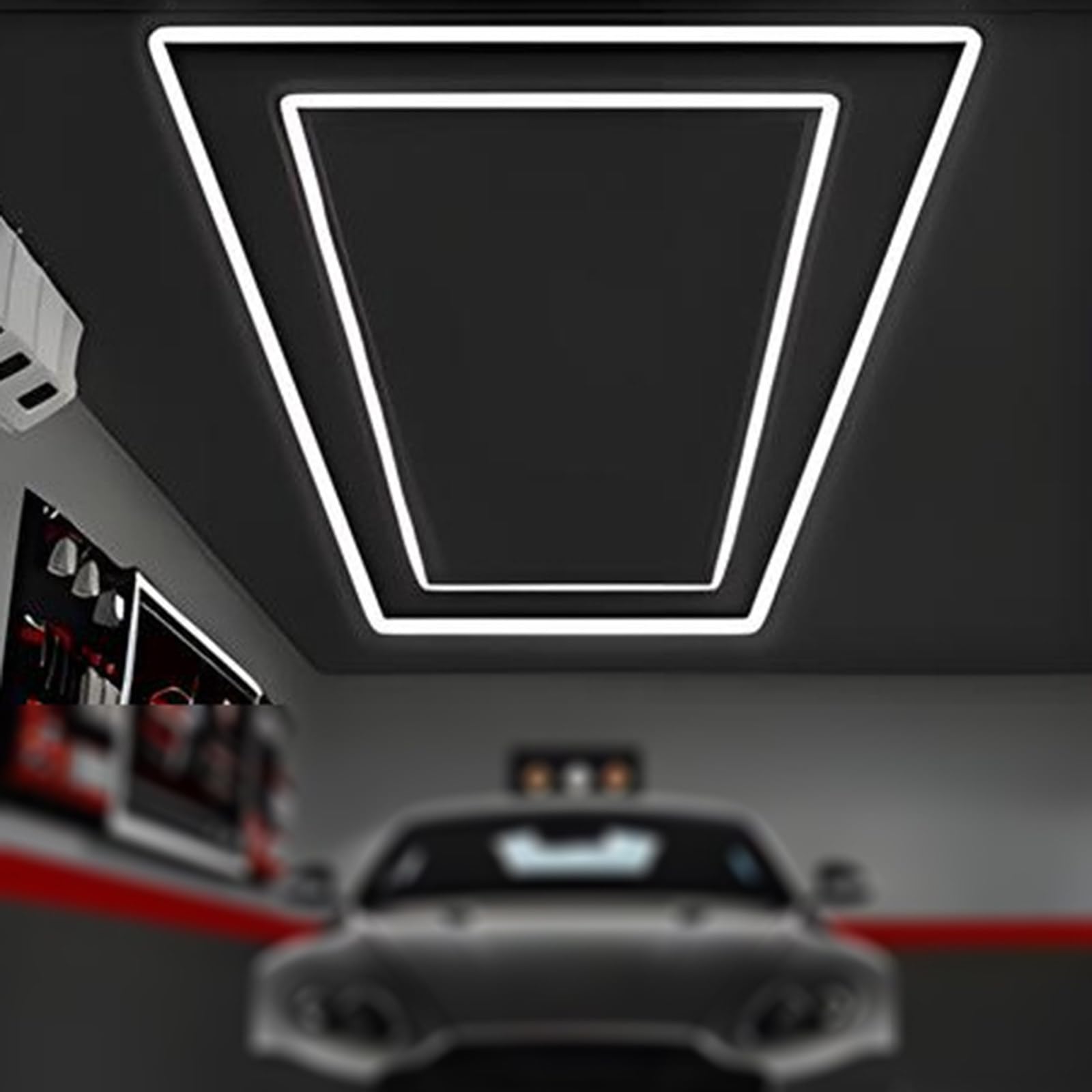 Rectangle LED Garage Light 360W 6500K Honeycomb Lights for Office Dining Room Auto Beauty Shop Warehouse Gym Workshop