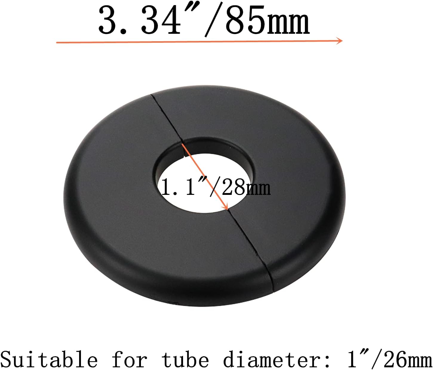 2 Pcs Wall Split Flange, ABS Round Self-Adhesive Escutcheon Plate Buckles Design for 1"/26mm Diameter Pipe