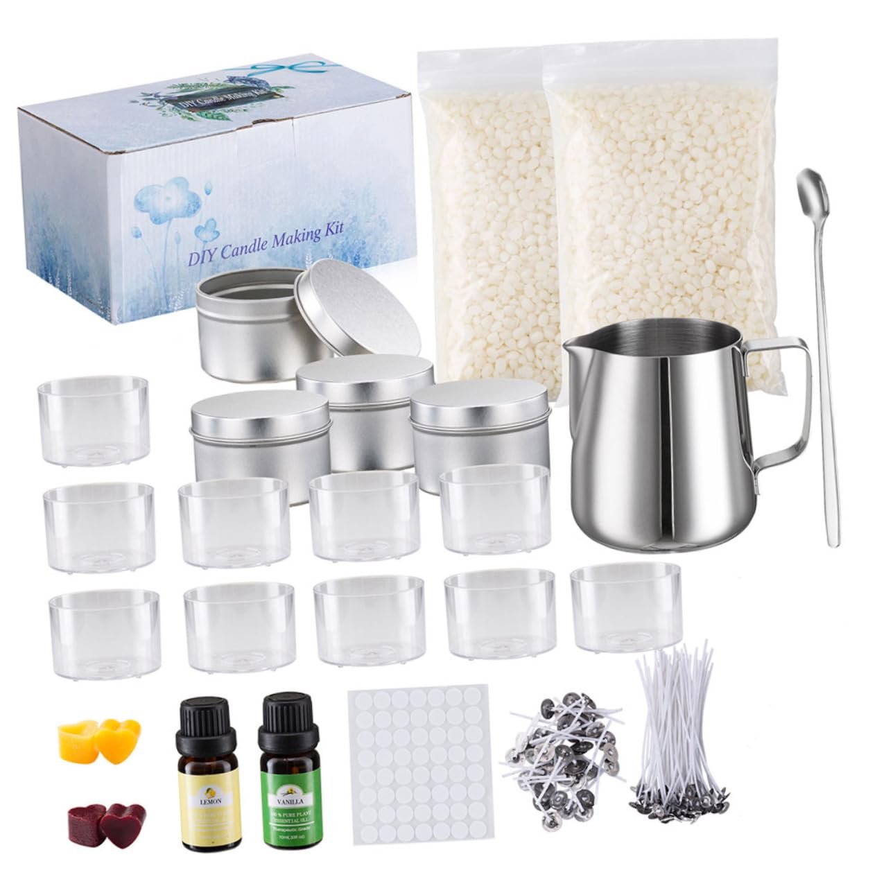 Angoily Velas De Aromaterapia Kit Para Hacer Velas Aromaticas Herramienta Para Hacer Tazas Para Derretir Jabón y Cera Perfumada Para Diy Casa o Fiestas