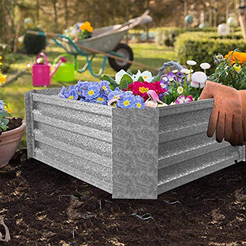 Pure Garden Galvanized Raised Garden Bed - 47.5” L x 35.5” W x 12” H Raised Garden Beds Outdoor Rectangle Planter Box Kit for Flowers, Vegetables, Fruits or Herbs - Raised Bed Garden Planters by Pure Garden - Image 3