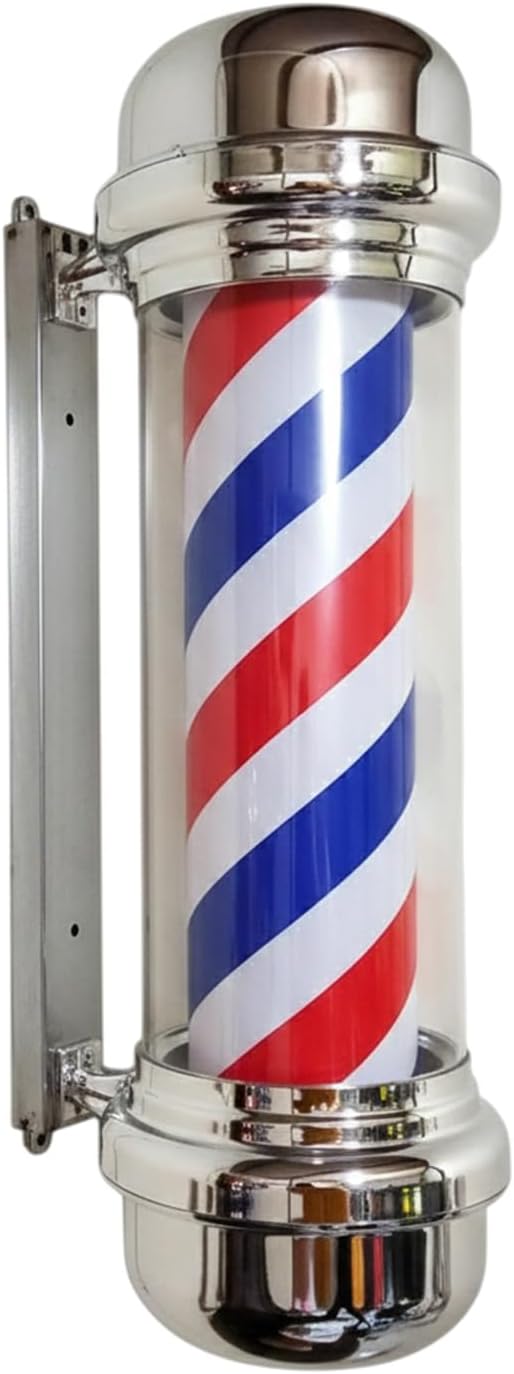 Barber Pole LED Salon Light 55 * 29 * 24| Rotating Classic Barber Shop Sign with High Brightness LED, Acrylic Tube, Energy Saving Weatherproof Outdoor Indoor Hair Salon Decoration