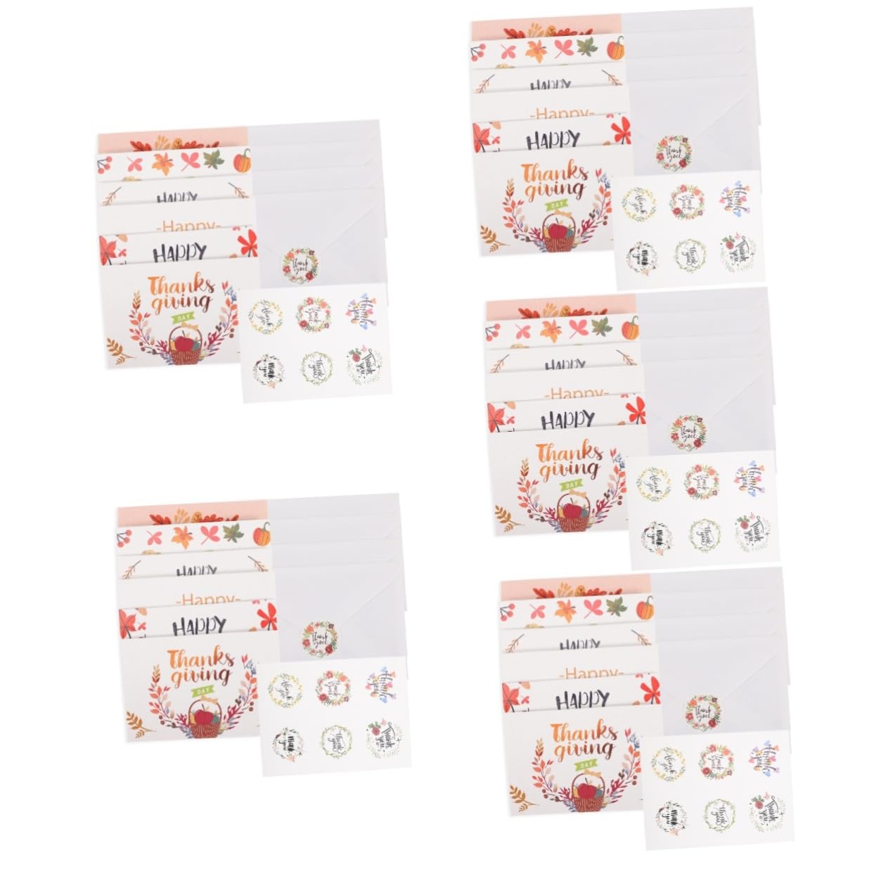 Lurrose 60hojas Tarjetas De Agradecimiento Día De Acción De De Tarjetas y Pegatinas Para Expresar y Buenos