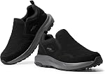 FitVille Men's Wide Slip on Shoes for Men Hiking Loafers Go Walking Shoes Trekking Trails Sneakers with Arch Support