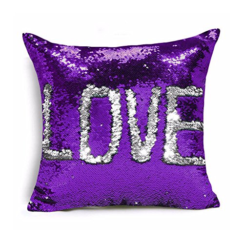 Homelavafans Copricuscino con paillette reversibili, due colori, 40 x