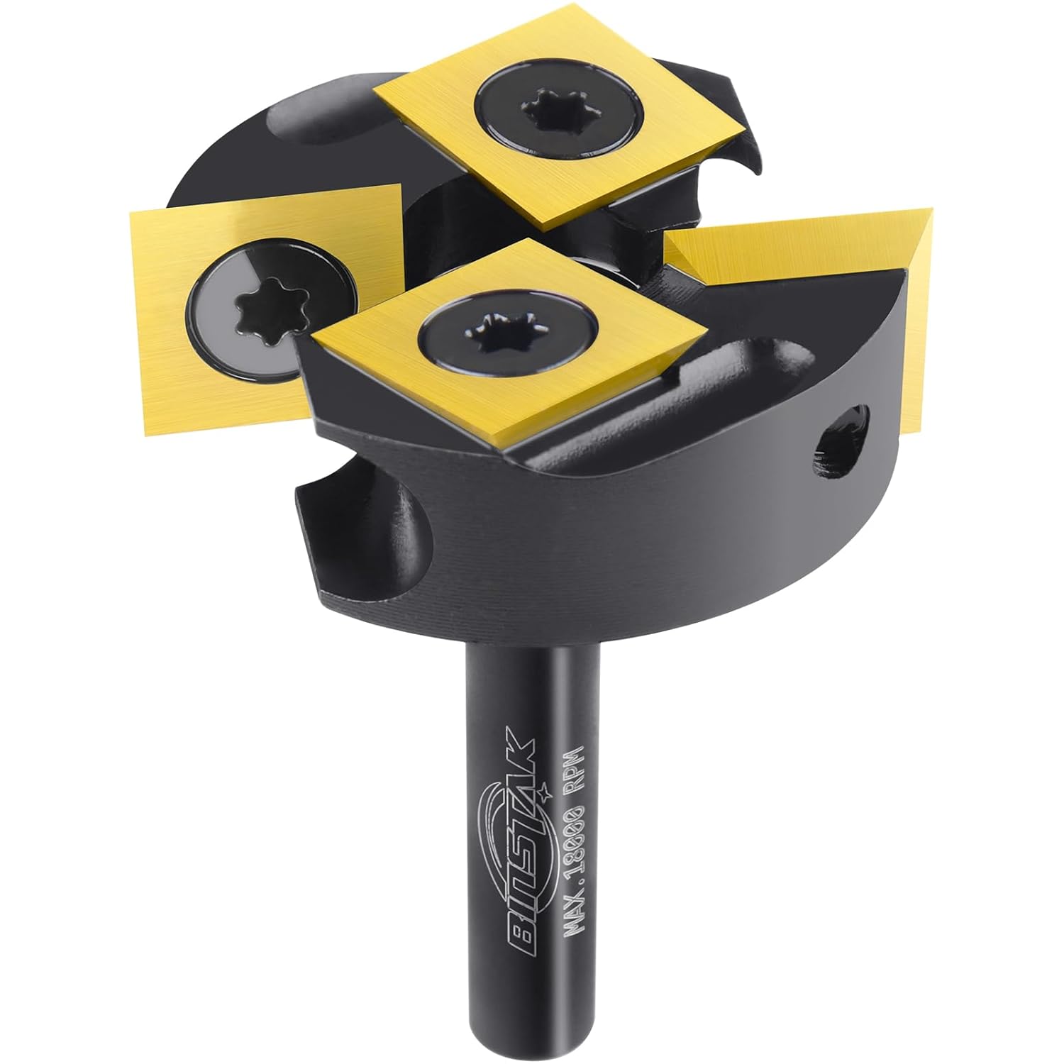 CNC Spoilboard Surfacing Router Bit 2+2 Inserts, 1/4" Shank, Extra Large 1-3/8" Cutting Dia. Carbide Slab Flattening Router Bits Wood Planing Planer Bit with Long Life TiN Coating