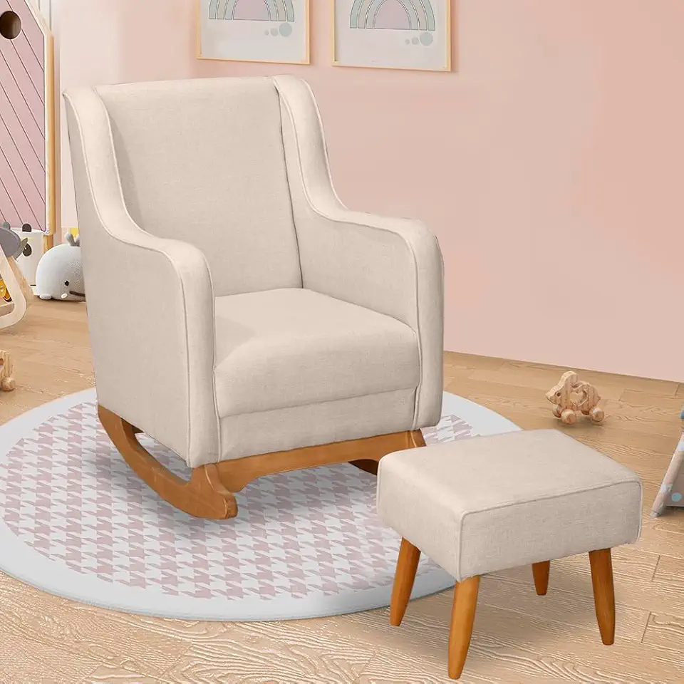 Poltrona De Amamentação E Balanço Sofá Áquila C/Puff