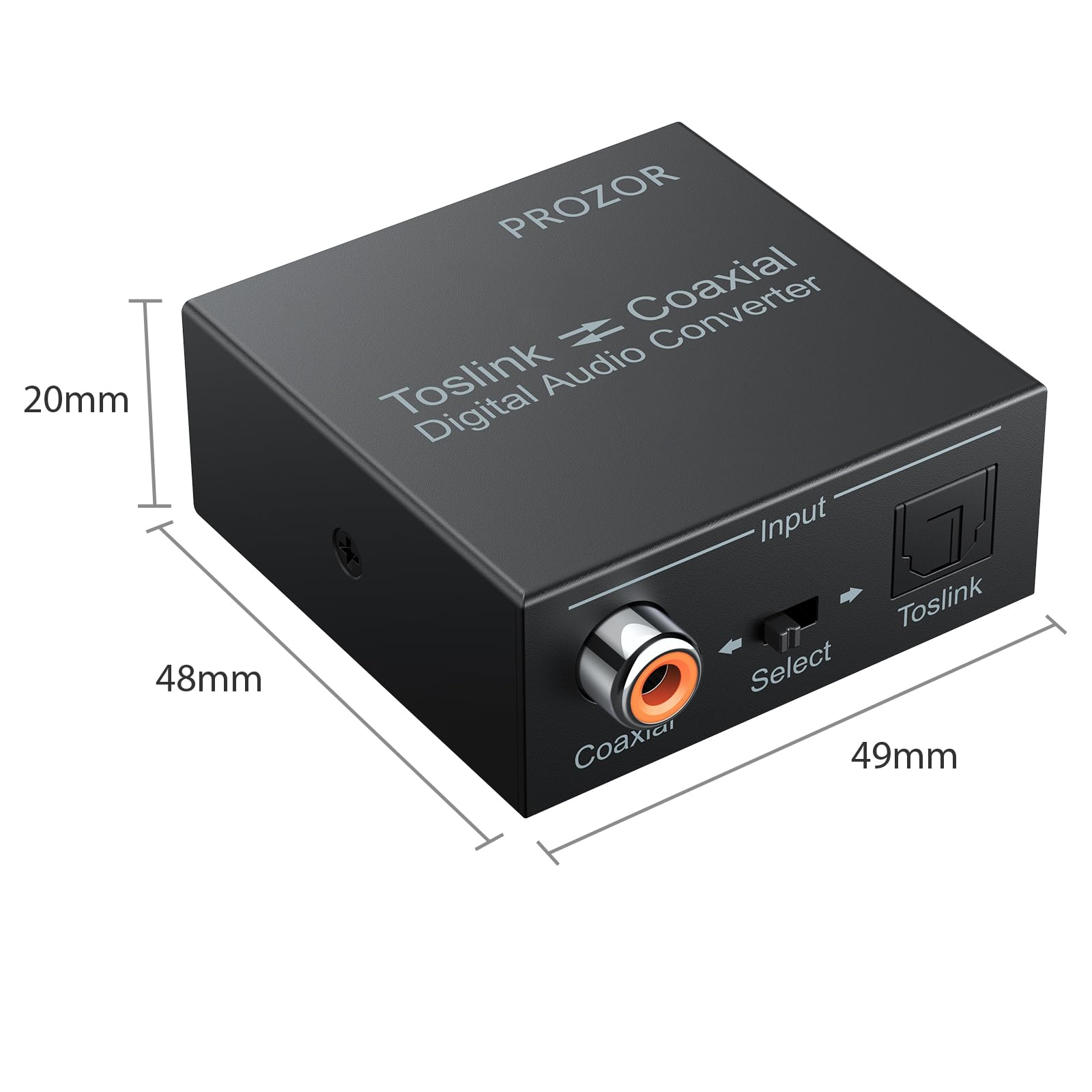 PROZOR Convertitore Audio Digitale a SPDIF Toslink Ottico o da Toslink a Coassiale Convertitore Bidirezionale da Digitale Coassiale Supporta DTS/Dolby-AC3 Convertitori Audio per PS4 Blu-ray UHD TV
