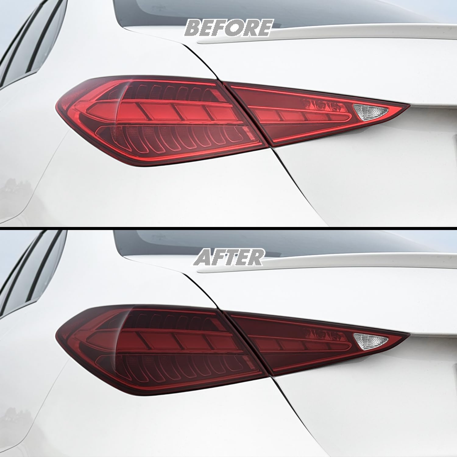 SlickMod PreCut Vinyl Smoke Tint for 2022-2024 Mercedes C Class Sedan Tail Light (2. Taillight Cutout, 35% Light Smoke)