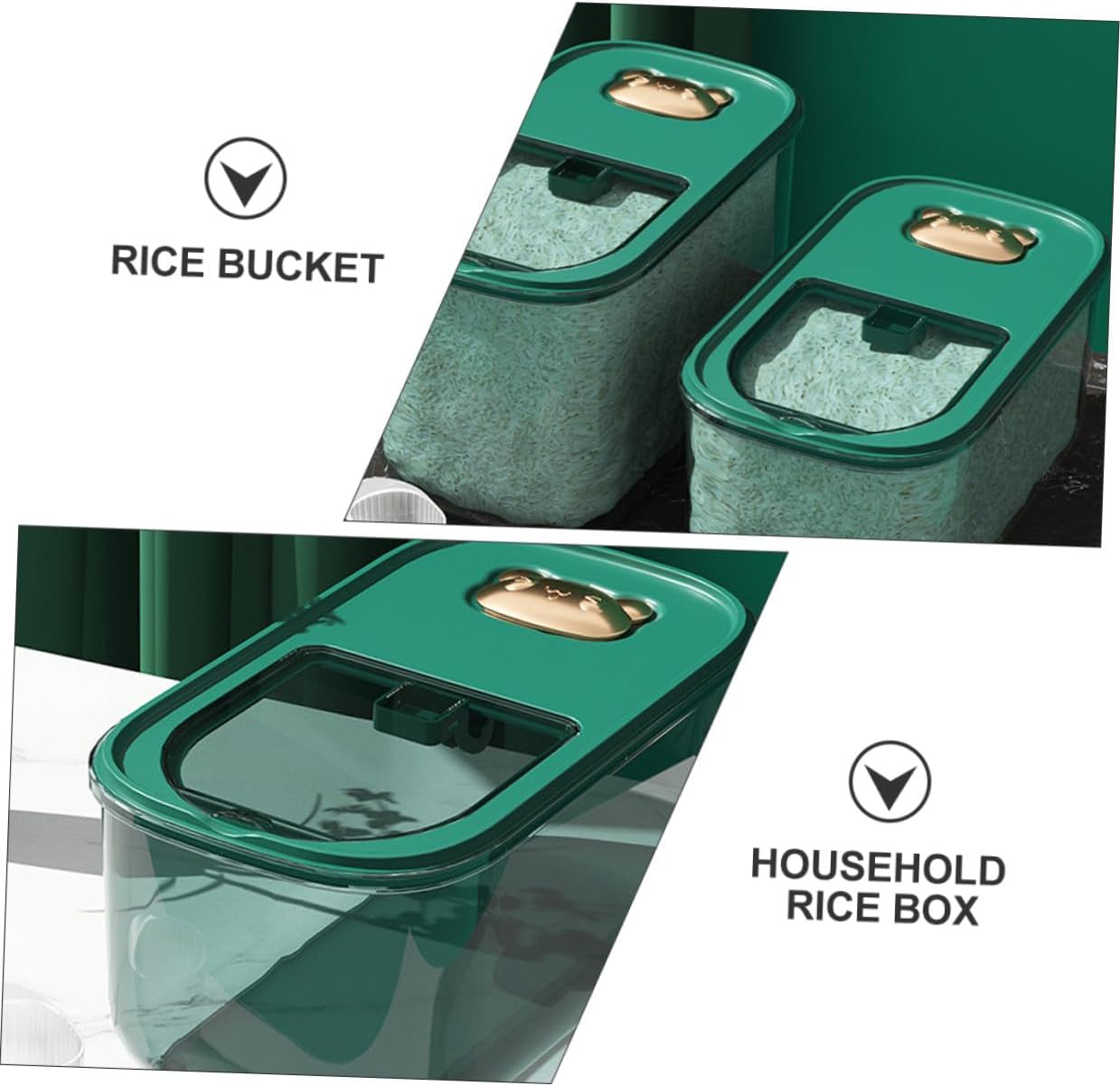 Airtight Plastic Rice Bucket 10lb Sealing Rice Storage Container with Lid Moisture-proof Food Storage Bin for Household Grains and Flour Pantry Organization