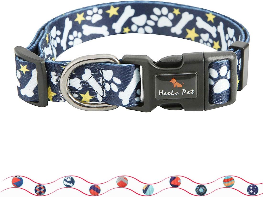 XPangle Nylon Durable Dog Collar with Buckle, Adjustable Strong Pet Dog Collar Personalized for Small Medium Large Dogs Cats Outdoor