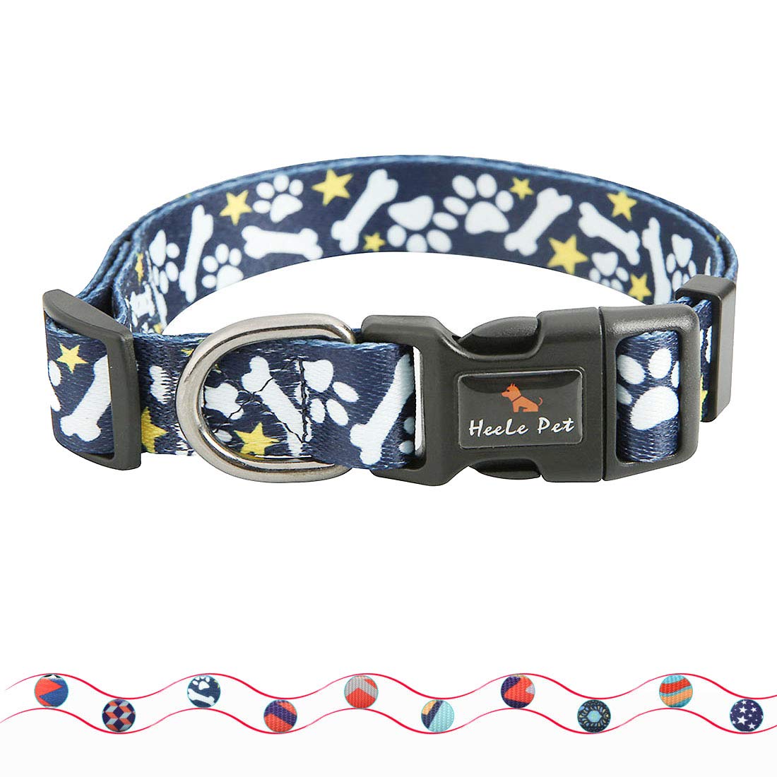 XPangle Nylon Durable Dog Collar with Buckle, Adjustable Strong Pet Dog Collar Personalized for Small Medium Large Dogs Cats Outdoor