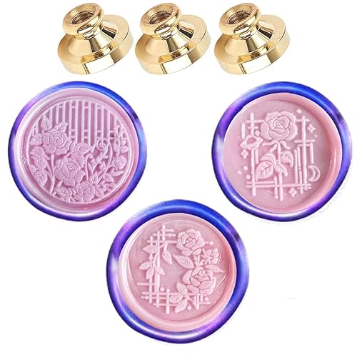 3 piezas de sello de cera de rosa de repuesto de cabeza retro antigua de cera de sellado de álbumes de recortes cabeza para invitaciones de fiesta