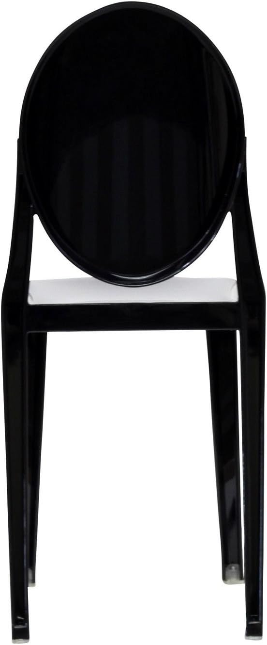 Modway Casper Modern Acrylic Stacking Two Dining Side Chairs in Black