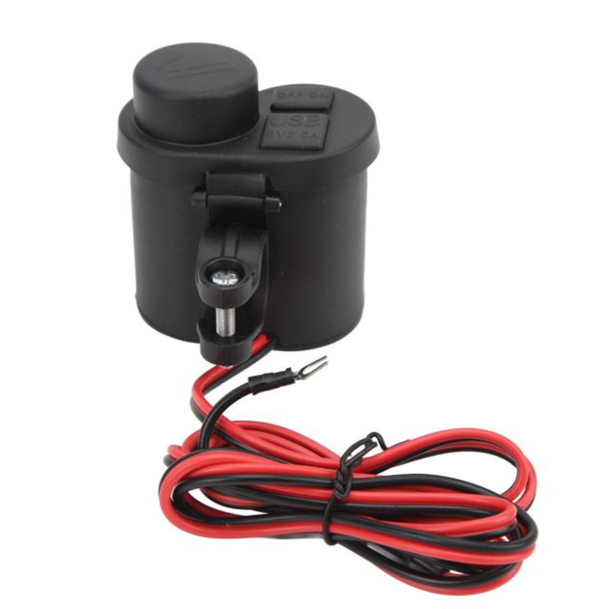 D72C Motorfiets Sigarettenaansteker + USB Lader Met Schakelaar, Voltmeter En 1,2 M Kabel