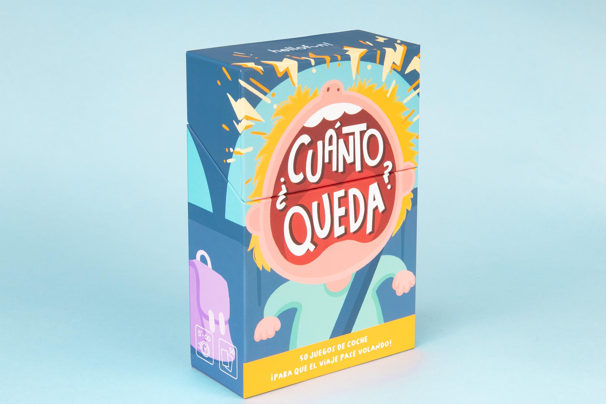 Juegos de Mesa para niños/as ¿CUÁNTO Queda? | El Juego de Cartas para los Viajes | Regalo niña 10 años | Una Idea de Hellofun! | 2 Jugadores | Duración: 5 min- hasta Llegar a Destino | +5