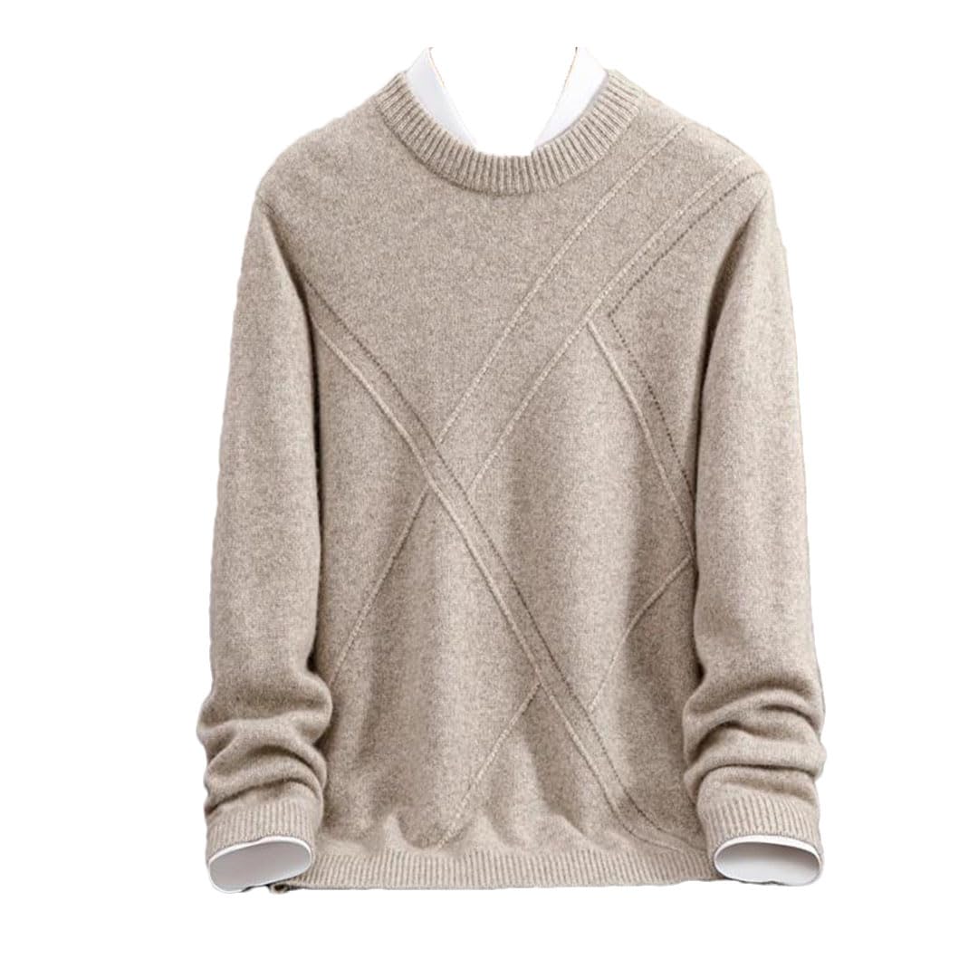 Vogrtcc Maglione Lavorato A Maglia di Cashmere con Collo Alto E Collo Alto da Uomo