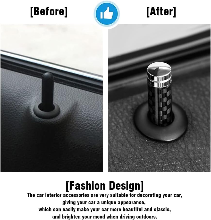 4 Manopole Serratura Auto In Fibra Di Carbonio - Copriperni Universali - Foto 4