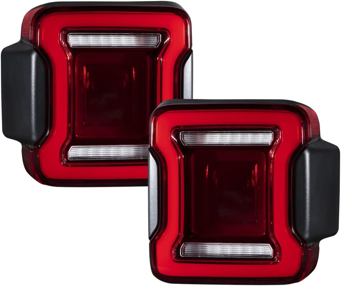 Form Lighting Sequential LED Tail Lights compatible with Jeep JL Wrangler 2018-2023 (pair), Red