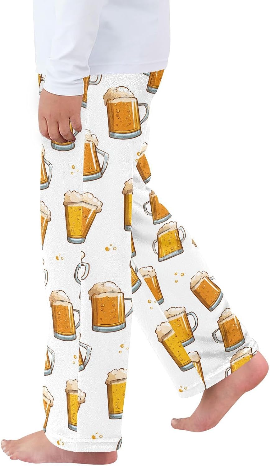 visesunny Beer Mug Glasses Cartoon Boys Pants for Kids Fleece Bottoms Long Jogger Pants Trousers with Pockets Size 6-14Y