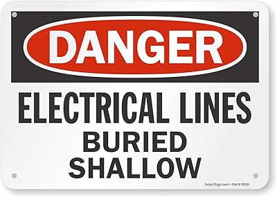 SmartSign - S-6303-AL-10 “Danger - Electrical Lines Buried Shallow†Sign | 7