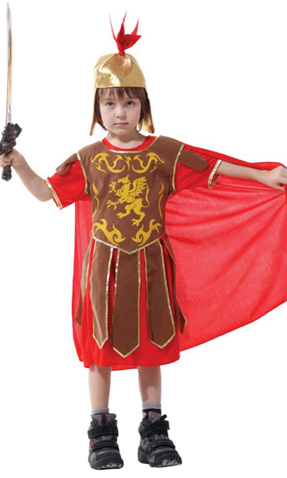 stylesilove Kid Boys Warrior Halloween Costume Cosplay Outfit Themed Event Birthday Party Clothing (Roman Warrior, XL/10-12 Years)