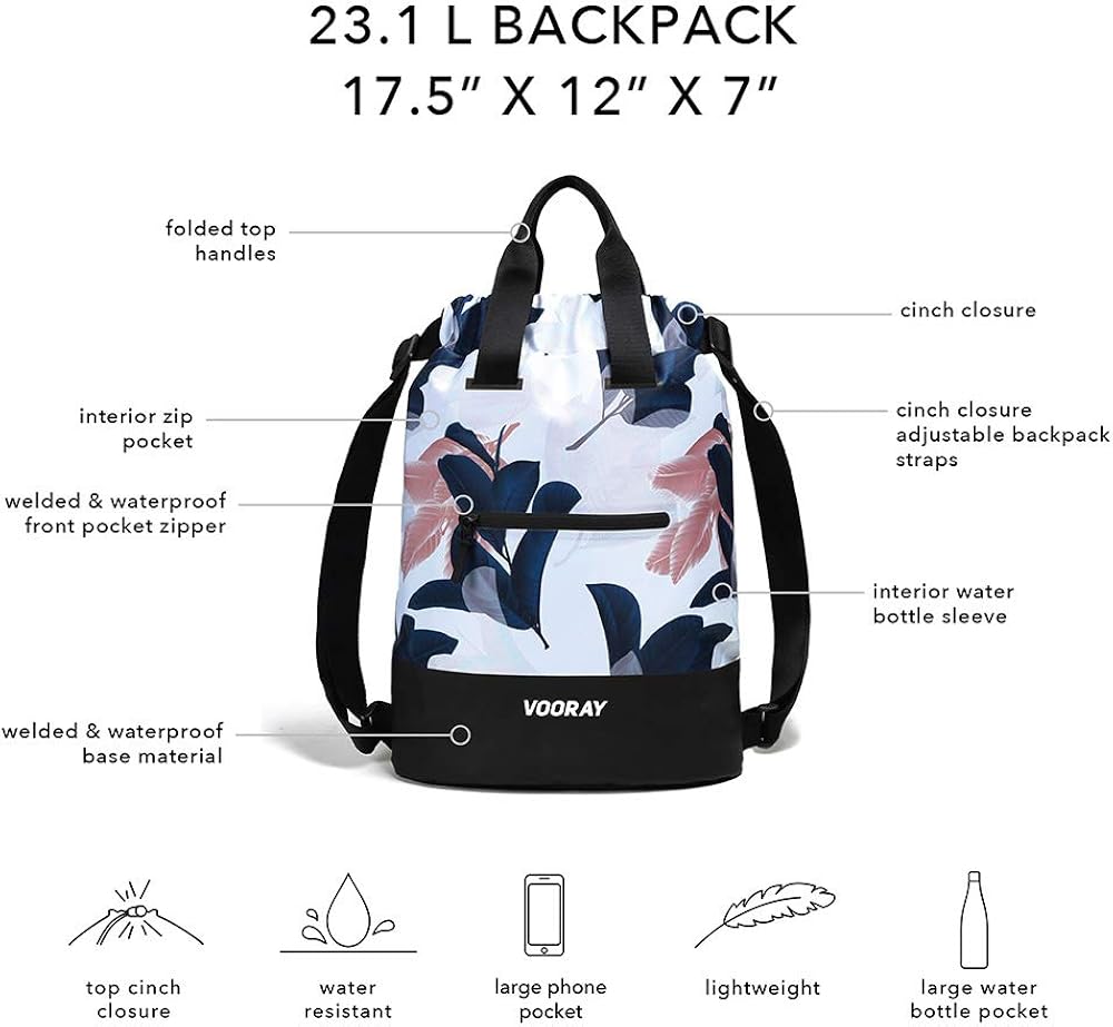  | Vooray 23L Ultra-Durable Flex Cinch Gym Drawstring Backpack Sackpack for Women (Guava) | Drawstring Bags