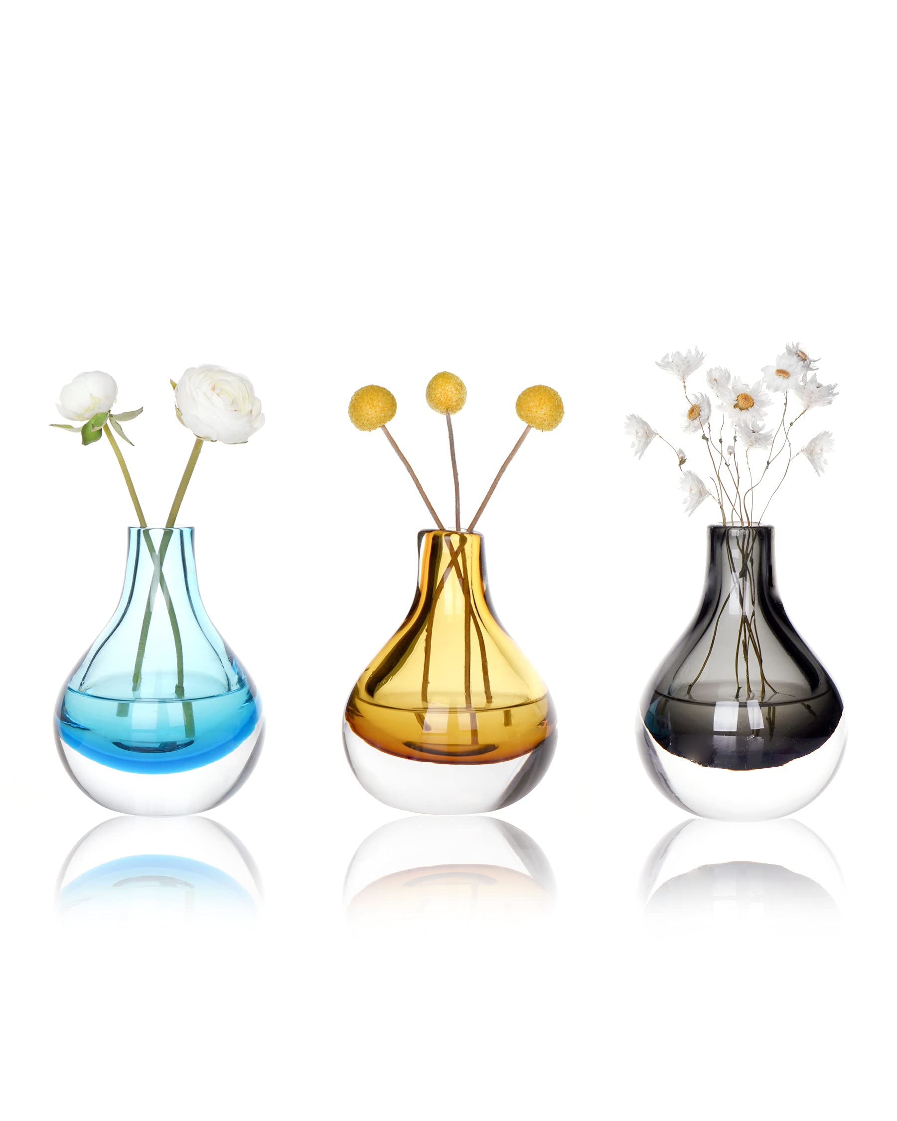 Buy CASAMOTION Bud Vase Home Decor Flower Glass Handblown Small Color