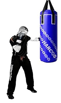Harcos Unfilled Synthetic Leather high Performance Heavy Duty Punching Bag Professional Boxing Bag for Boxing | MMA | Muay Thai | Kickboxing |Taekwondo Fitness Exercise. (Blue, 3 Feet (36 Inches))